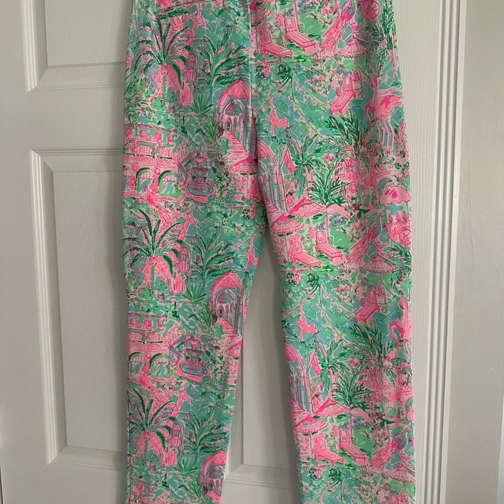 Lily Pulitzer Colorful Flamingo Print Slacks - Picture 3 of 9